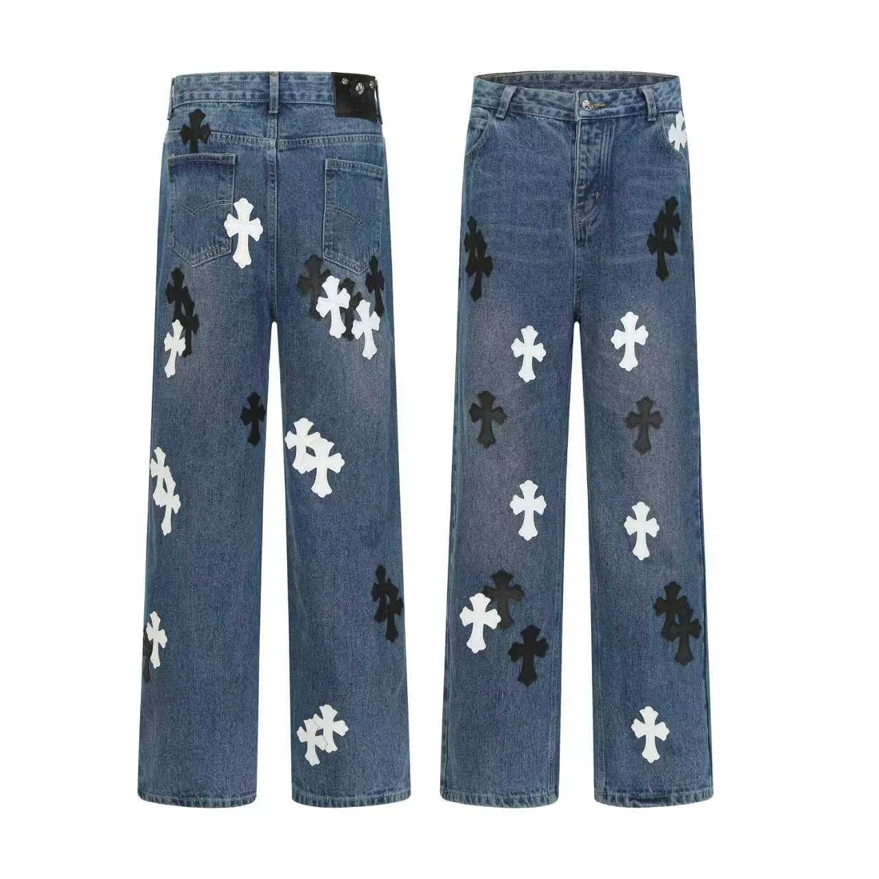 P270 Cross-border model, please do not place an order if you are pursuing quality - Chrome Hearts/Chrome Hearts Cross ✝️ Inlaid embroidered washed jeans, trousers and casual pants - High weight, high density and high quality. The wool is soft, delicate and skin-friendly. It feels soft and silky. It has excellent warmth and skin-friendly properties - Custom-woven and dyed, no color difference. No matter the fabric or workmanship details, it beats the ordinary version on the market - Hardware zipper accessories are all customized, full of details -Colour: washed blue -Size: 28 30 32 34 36